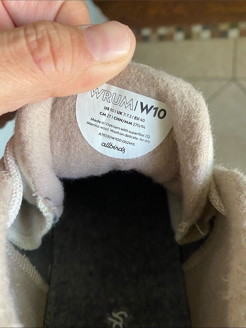 allbirds Light Beige Wool Women's Sneakers size 10 View 6